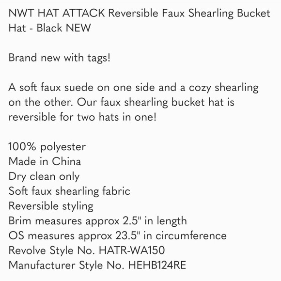 Hat Attack Reversible Faux Suede Shearling Bucket Hat Black main image 7